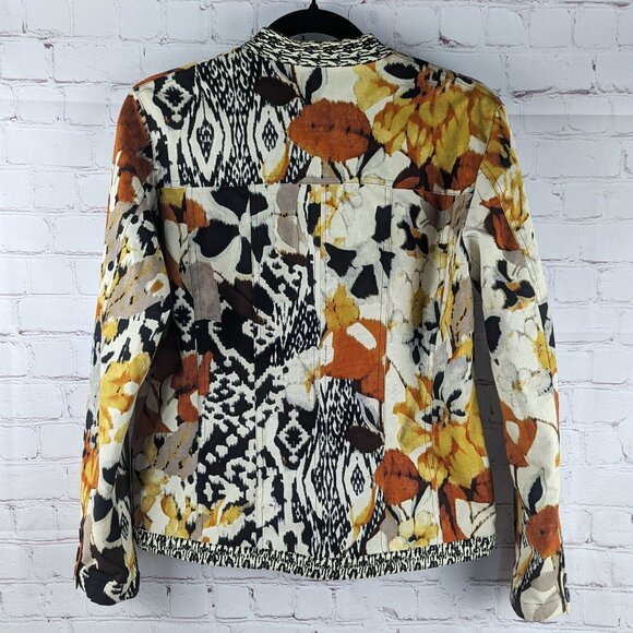 Chico's Black/White/Yellow/Orange Speckled Blazer - Small - Picture 7 of 7